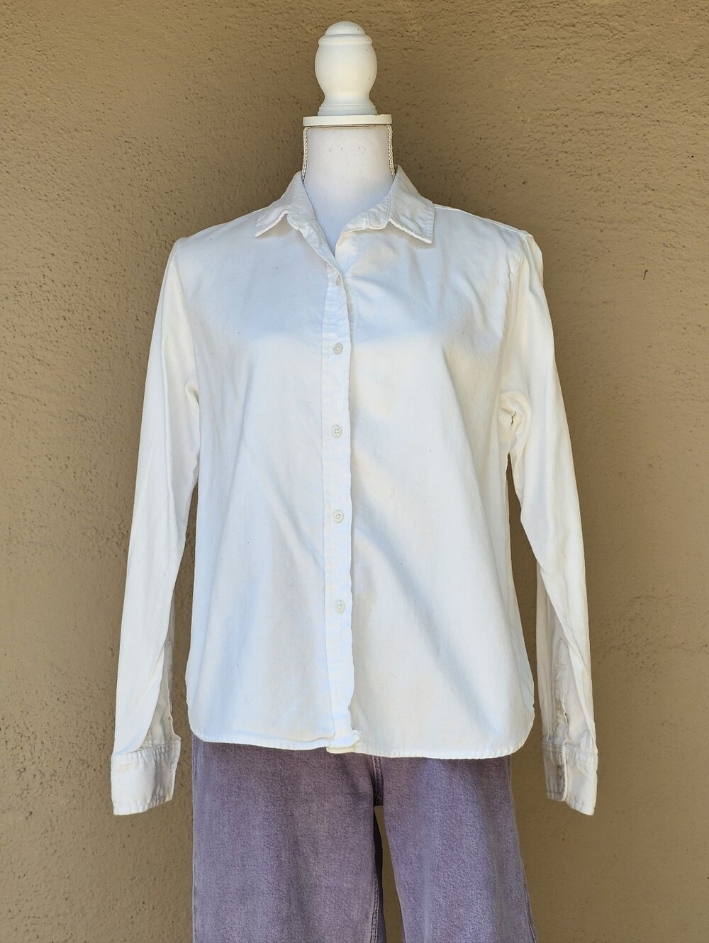 Unsubscribed Crisp White Button Up 100% Cotton Sz XS